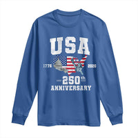 250th Anniversary USA Long Sleeve Shirt 4th of July America US Flag Patriotic 250 Years American Flag