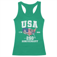 250th Anniversary USA Racerback Tank Top 4th of July America US Flag Patriotic 250 Years American Flag