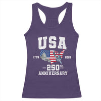 250th Anniversary USA Racerback Tank Top 4th of July America US Flag Patriotic 250 Years American Flag