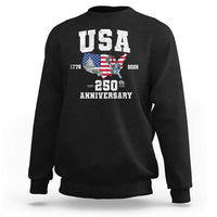 250th Anniversary USA Sweatshirt 4th of July America US Flag Patriotic 250 Years American Flag