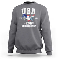 250th Anniversary USA Sweatshirt 4th of July America US Flag Patriotic 250 Years American Flag