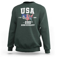 250th Anniversary USA Sweatshirt 4th of July America US Flag Patriotic 250 Years American Flag