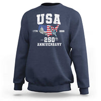 250th Anniversary USA Sweatshirt 4th of July America US Flag Patriotic 250 Years American Flag