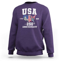 250th Anniversary USA Sweatshirt 4th of July America US Flag Patriotic 250 Years American Flag