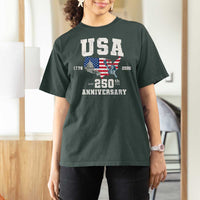 250th Anniversary USA T Shirt For Women 4th of July America US Flag Patriotic 250 Years American Flag