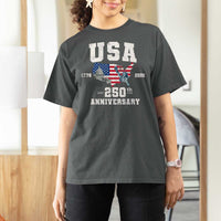 250th Anniversary USA T Shirt For Women 4th of July America US Flag Patriotic 250 Years American Flag