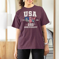 250th Anniversary USA T Shirt For Women 4th of July America US Flag Patriotic 250 Years American Flag