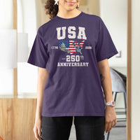 250th Anniversary USA T Shirt For Women 4th of July America US Flag Patriotic 250 Years American Flag
