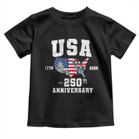 250th Anniversary USA Toddler T Shirt 4th of July America US Flag Patriotic 250 Years American Flag