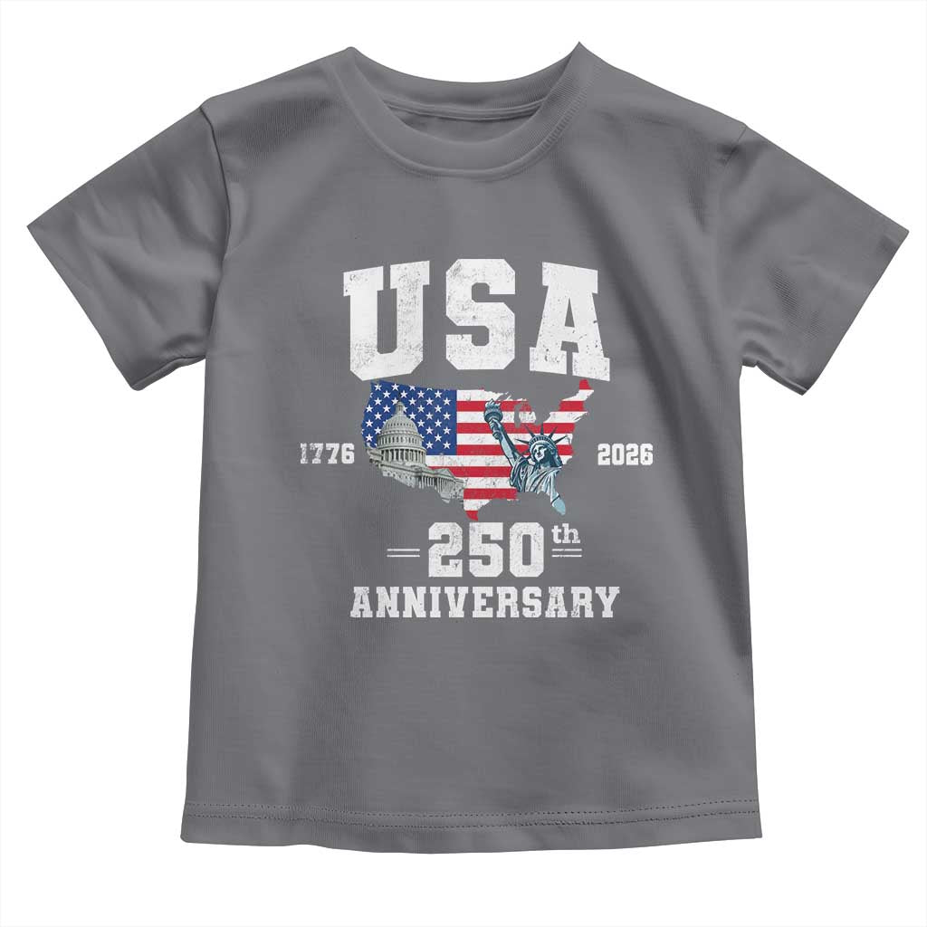 250th Anniversary USA Toddler T Shirt 4th of July America US Flag Patriotic 250 Years American Flag