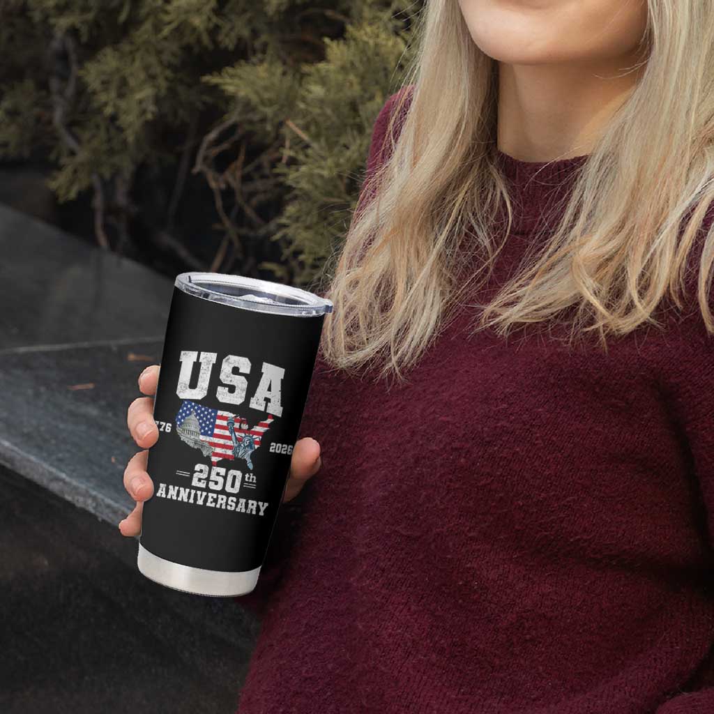 250th Anniversary USA Tumbler Cup 4th of July America US Flag Patriotic 250 Years American Flag