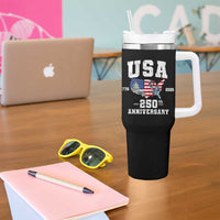 250th Anniversary USA Tumbler With Handle 4th of July America US Flag Patriotic 250 Years American Flag