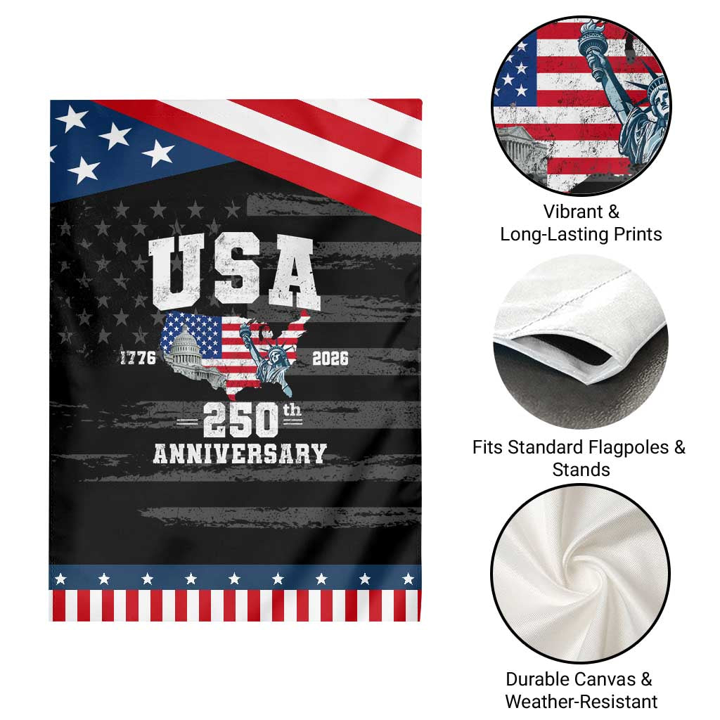 250th Anniversary USA Patriotic Garden Flag 4th of July America US Flag Patriotic 250 Years American Flag