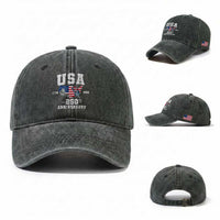 250th Anniversary USA Washed Cotton Baseball Cap 4th of July America US Flag Patriotic 250 Years American Flag