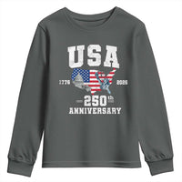 250th Anniversary USA Youth Sweatshirt 4th of July America US Flag Patriotic 250 Years American Flag