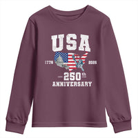 250th Anniversary USA Youth Sweatshirt 4th of July America US Flag Patriotic 250 Years American Flag