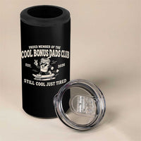 Cool Bonus Dads Club 4 in 1 Can Cooler Tumbler Retro Skater Fatherhood Still Cool Just Tired Funny Step Dad Gifts