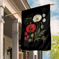 Summer Red Poppy Flower Botanical Poppies Vintage Print Memorial Day Floral Graphic Garden Flag