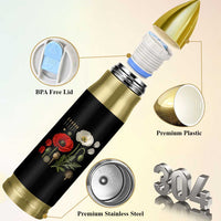 Summer Red Poppy Flower Botanical Poppies Vintage Print Memorial Day Floral Graphic Bullet Tumbler