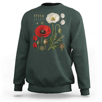 Summer Red Poppy Flower Botanical Poppies Vintage Print Memorial Day Floral Graphic Sweatshirt
