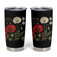 Summer Red Poppy Flower Botanical Poppies Vintage Print Memorial Day Floral Graphic Tumbler Cup