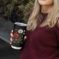 Summer Red Poppy Flower Botanical Poppies Vintage Print Memorial Day Floral Graphic Tumbler Cup