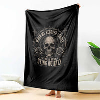 Addiction Recovery Throw Blanket When We Recover Loudly Vintage Skull Graphic