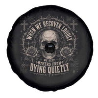 Addiction Recovery Spare Tire Cover When We Recover Loudly Vintage Skull Graphic