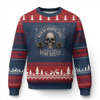 Addiction Recovery Ugly Christmas Sweater When We Recover Loudly Vintage Skull Graphic