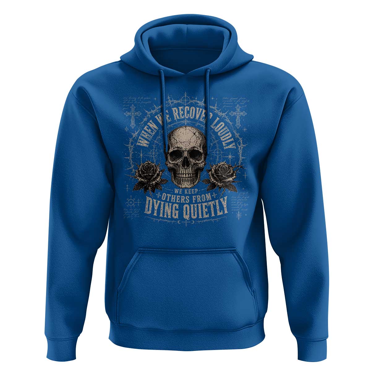 Addiction Recovery Hoodie When We Recover Loudly Vintage Skull Graphic
