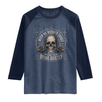 Addiction Recovery Raglan Shirt When We Recover Loudly Vintage Skull Graphic