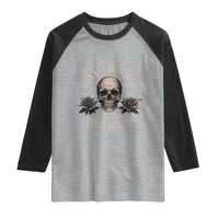 Addiction Recovery Raglan Shirt When We Recover Loudly Vintage Skull Graphic