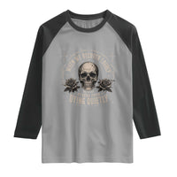 Addiction Recovery Raglan Shirt When We Recover Loudly Vintage Skull Graphic