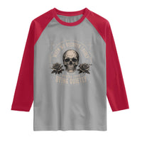 Addiction Recovery Raglan Shirt When We Recover Loudly Vintage Skull Graphic