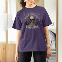 Addiction Recovery T Shirt For Women When We Recover Loudly Vintage Skull Graphic