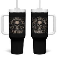 Addiction Recovery Tumbler With Handle When We Recover Loudly Vintage Skull Graphic
