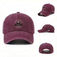 Addiction Recovery Washed Cotton Baseball Cap When We Recover Loudly Vintage Skull Graphic