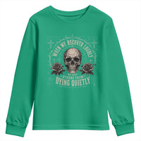 Addiction Recovery Youth Sweatshirt When We Recover Loudly Vintage Skull Graphic