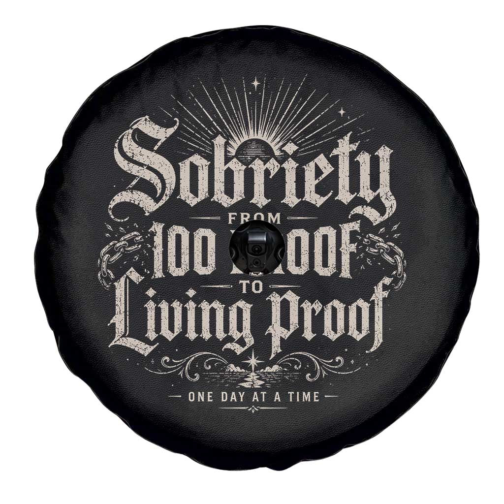 Sobriety Anniversary Spare Tire Cover Living Proof Sober Recovery Graphic
