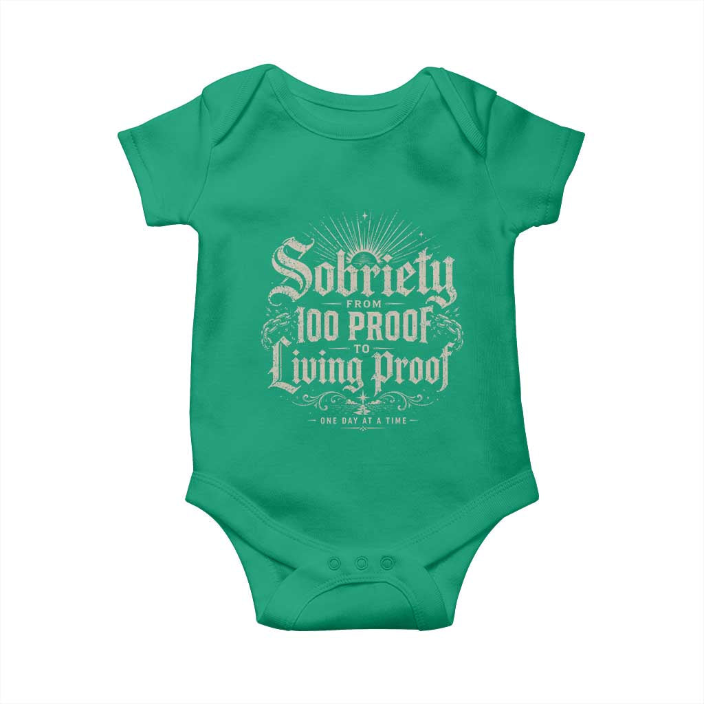 Sobriety Anniversary Baby Onesie Living Proof Sober Recovery Graphic