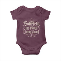Sobriety Anniversary Baby Onesie Living Proof Sober Recovery Graphic