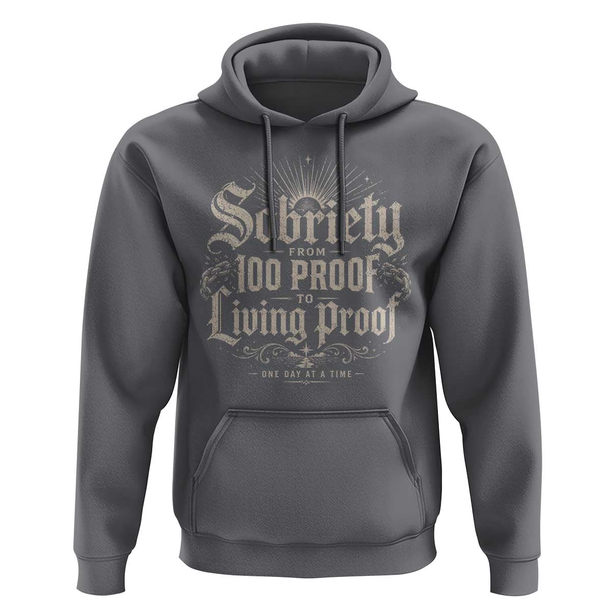Sobriety Anniversary Hoodie Living Proof Sober Recovery Graphic