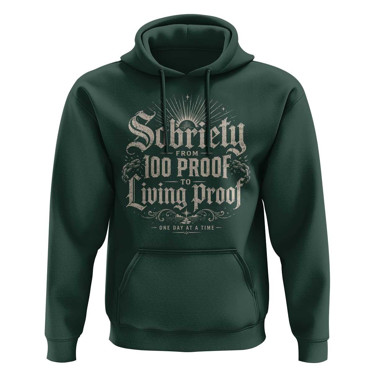 Sobriety Anniversary Hoodie Living Proof Sober Recovery Graphic