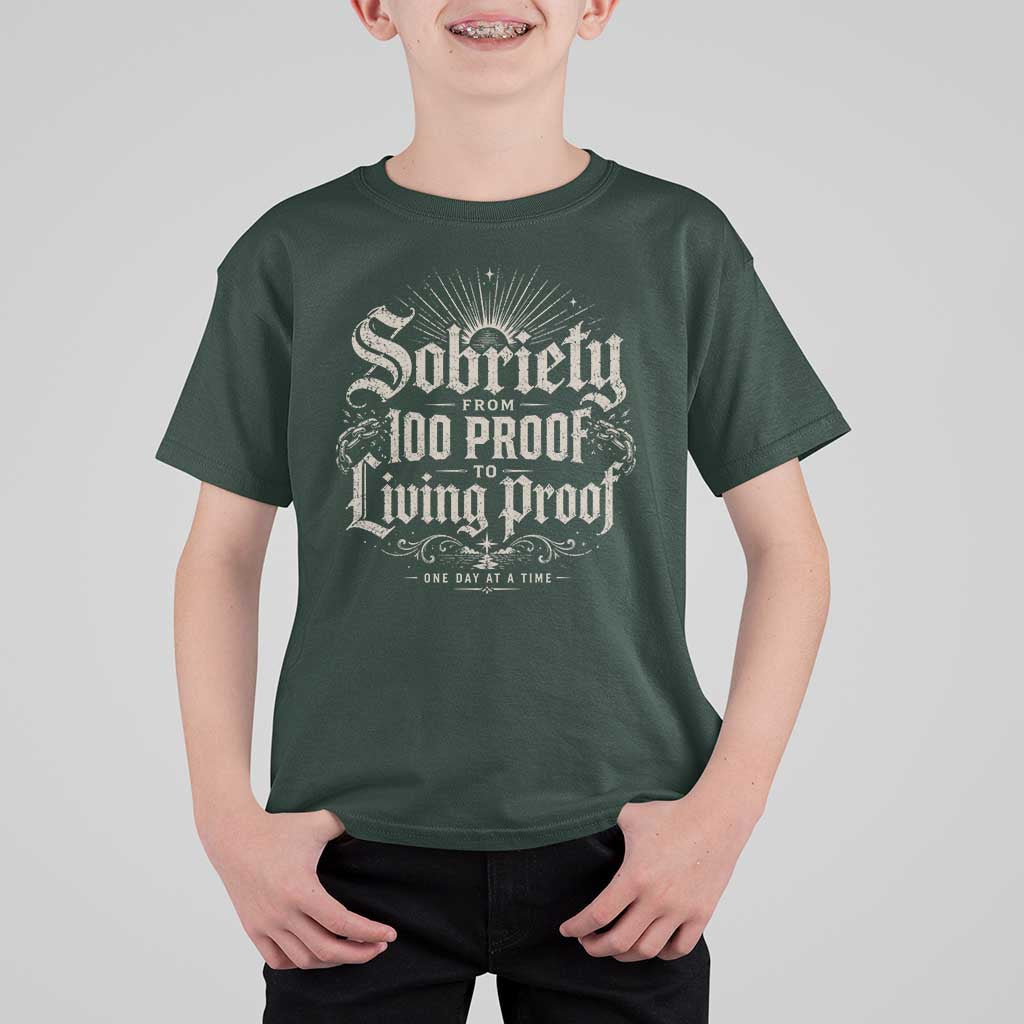 Sobriety Anniversary T Shirt For Kid Living Proof Sober Recovery Graphic