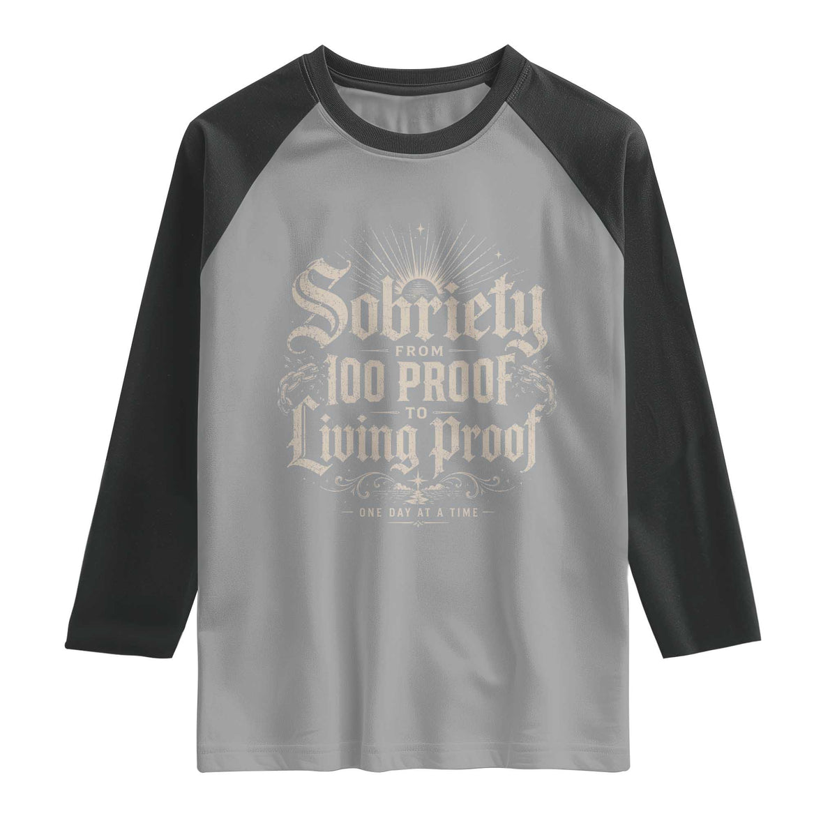 Sobriety Anniversary Raglan Shirt Living Proof Sober Recovery Graphic