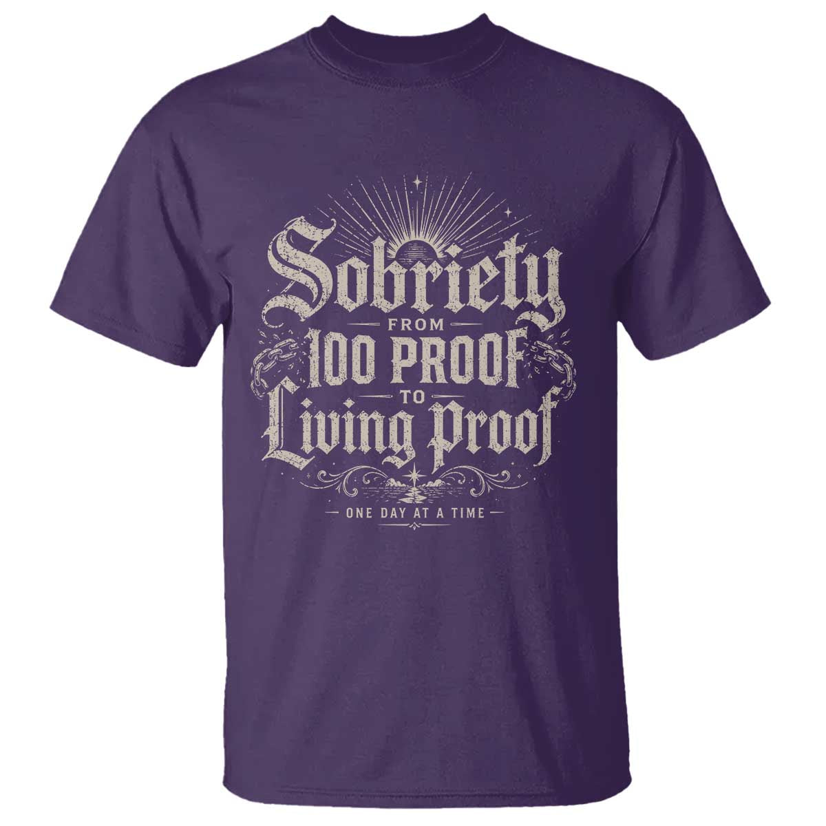 Sobriety Anniversary T Shirt Living Proof Sober Recovery Graphic