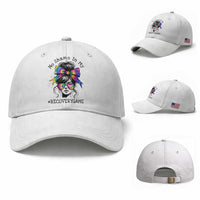 No Shame In My Recovery Game Baseball Cap Messy Bun Semicolon Graphic