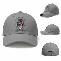 No Shame In My Recovery Game Baseball Cap Messy Bun Semicolon Graphic