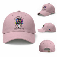 No Shame In My Recovery Game Baseball Cap Messy Bun Semicolon Graphic