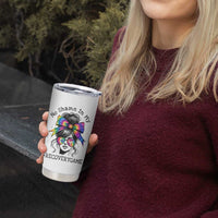 No Shame In My Recovery Game Tumbler Cup Messy Bun Semicolon Graphic